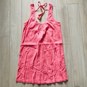 NWT J. Crew Beach Cover Up Tunic Dress in Salmon/ Neon Orange Size XS